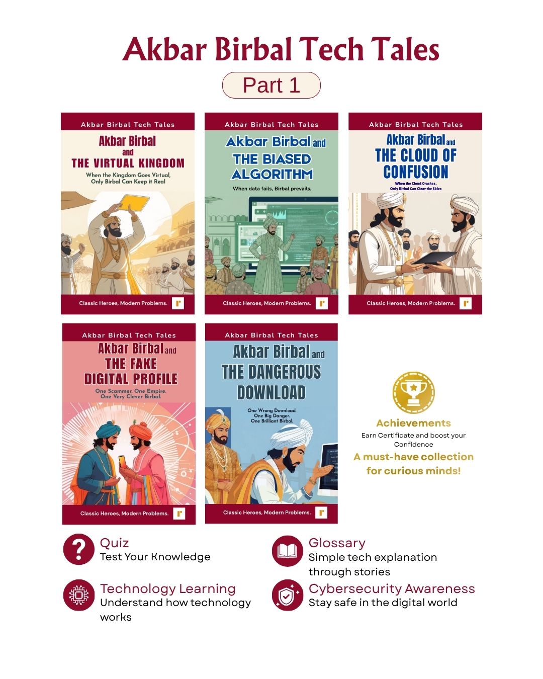 akbar birbal tech tales – set of 5 books (part 1) | children's stories on digital safety, cyber awareness | ages 8+ akbar birbal tech tales – set of 5 books (part 1) | children's stories on digital safety, cyber awareness | ages 8+